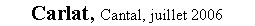 Zone de Texte: Carlat, Cantal, juillet 2006