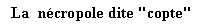 Zone de Texte: La  ncropole dite "copte"