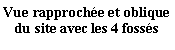 Zone de Texte: Vue rapproche et oblique du site avec les 4 fosss 