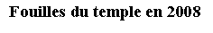 Zone de Texte: Fouilles du temple en 2008